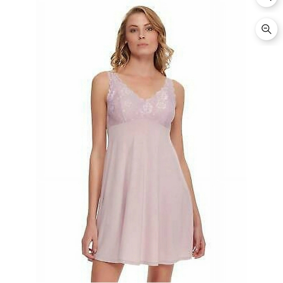 Felina Intimates Nightgown, Light Dusty Fairy Pink Lacey Bodice Loungewear Dress - Picture 1 of 13